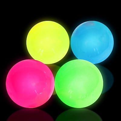 Gytera 4 Pcs Sticky Balls Ceiling Glow in the Dark Fidget Toys