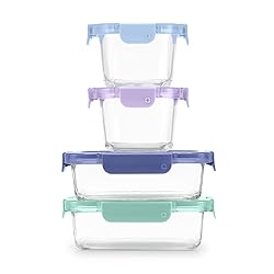 Ello Color Lock 8PC Mixed Glass Food Storage