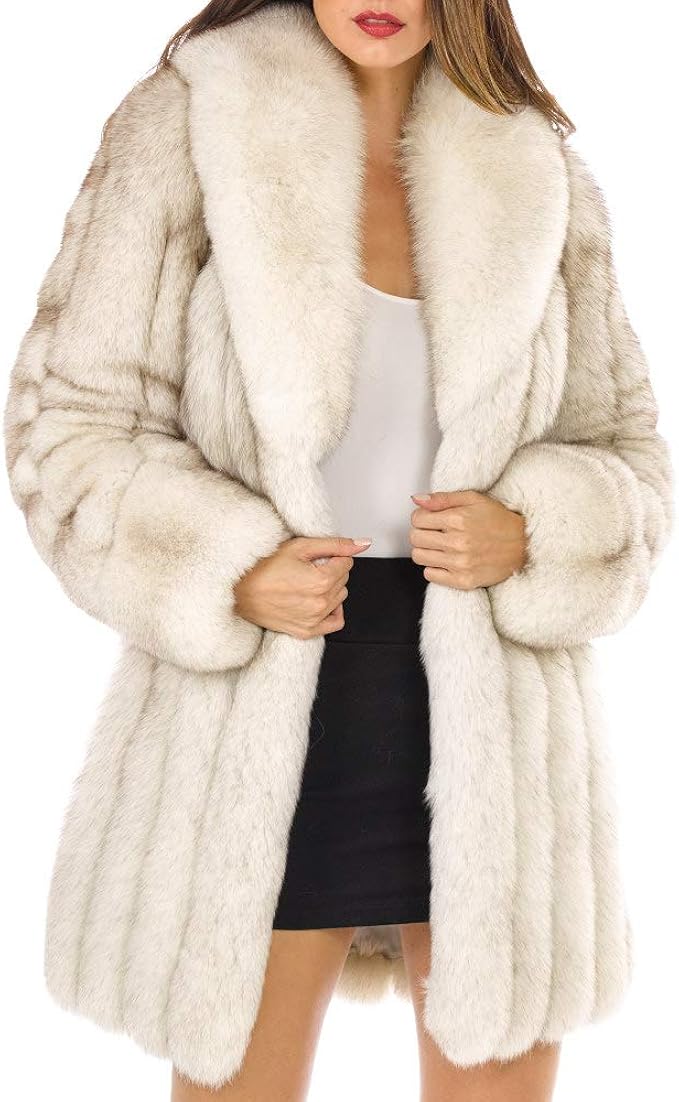 full length blue fox coat