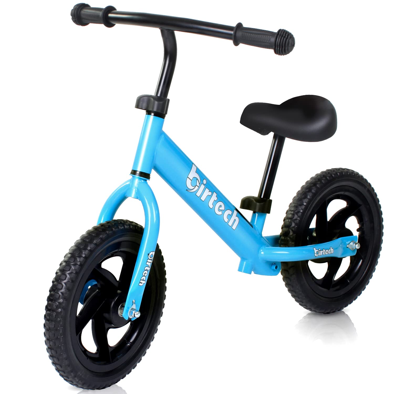 Birtech 12" Balance Bike Carbon Steel Frame No Pedal Walking Balance Bike Training Bicycle for Kids and Toddlers 2-6 Years Old (blue)