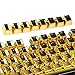 HUO JI Double Shot Keycap Set -104 Translucent Backlit Key Cap, Golden Metal Color for All Mechanical Keyboards with Key Puller