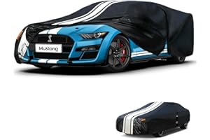 Aoulette Car Cover Custom Fit for Ford Mustang/Shelby Outdoor/Indoor Full Car Cover, with Towel/Dust Bag. All Weather Waterproof Rain Snow UV Sun Protector.