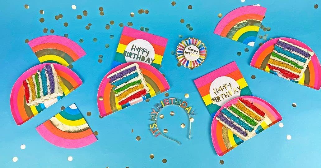 Talking Tables RAIN Rainbow 'It's My Birthday' Alloy Headband, One, Multicolor: Kitchen & Dining
