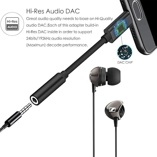 Pack] USB-C to mm Headphone Jack Adapter,Type C to Aux