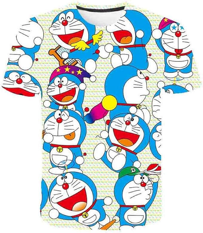 JINYANGDIAO Doraemon Doraemon Doraemon 3D Digital Printing TShirt Cute