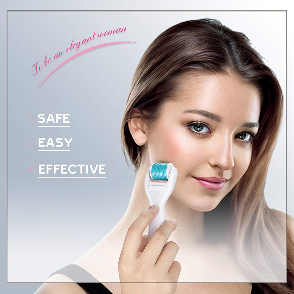 6 in 1 Derma Roller Microneedle Kit for Body and Face 0.2 mm 0.25 mm 0.3 mm - Titanium Dermaplaning Tool for Massage, Cream Absorption and Ultimate Glow - Microneedling and Microdermabrasion: Beauty