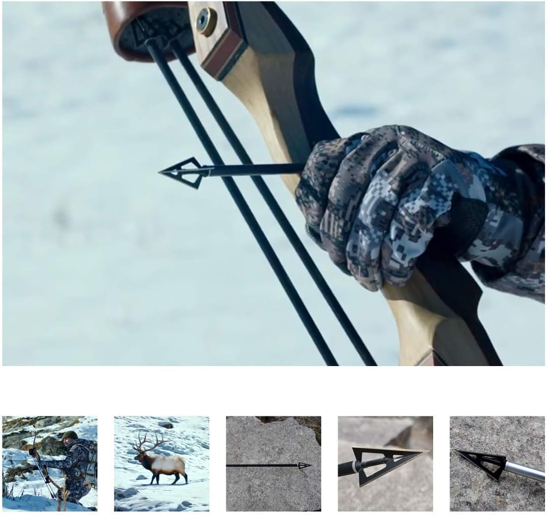 DarkForest DB-4 Deep Penetration Fixed Blade Arrowheads Bow Hunting Broadheads 100 Grain, 6-Pack [Stock-Clear]