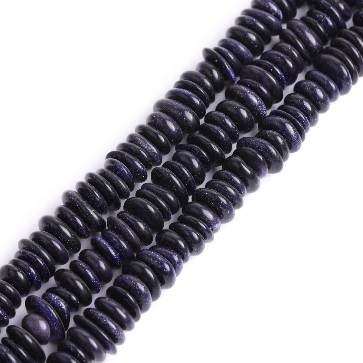 Sweet & Happy Girl's Store 3-5X10-12mm Freeform Potato Shape Gemstone Blue Aventurine Beads Strand 15 Inch Jewellery Making Beads