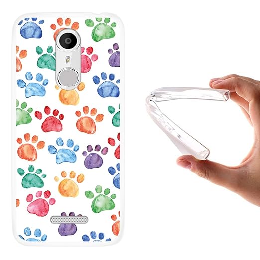 WoowCase Coolpad Torino S Hülle, Handyhülle Silikon für [ Coolpad Torino S ] Hund Fußabdruck Handytasche Handy Cover Case Sch