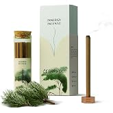 Innergy Cedarwood Incense Sticks, No Bamboo Core, Natural Wood Aroma | 20 count , glass tube, copper holder, long burning, sandalwood agarwood, meditation, yoga