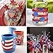 502 Pcs 4 Sizes Assorted Patriotic Stickers Patriotic Star Stickers USA Flag Heart Star Foam Stickers in Red Blue Silver White Grey Self Adhesive 1