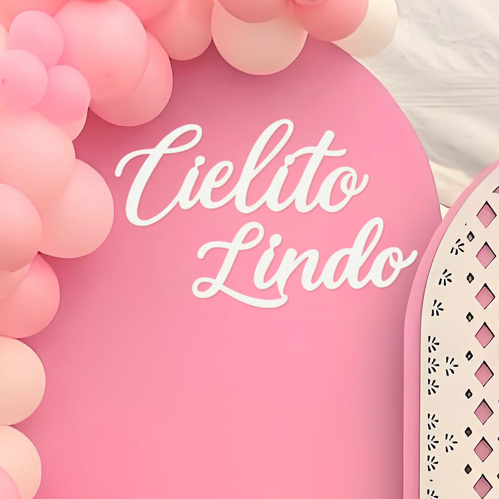 Photo 1 of MASTRON Cielito Lindo Sign for Backdrop - Felt Cielito Lindo Sign for Balloon Arch Mexican Baby Shower Birthday Party Talavera Wedding Party Decor (White)