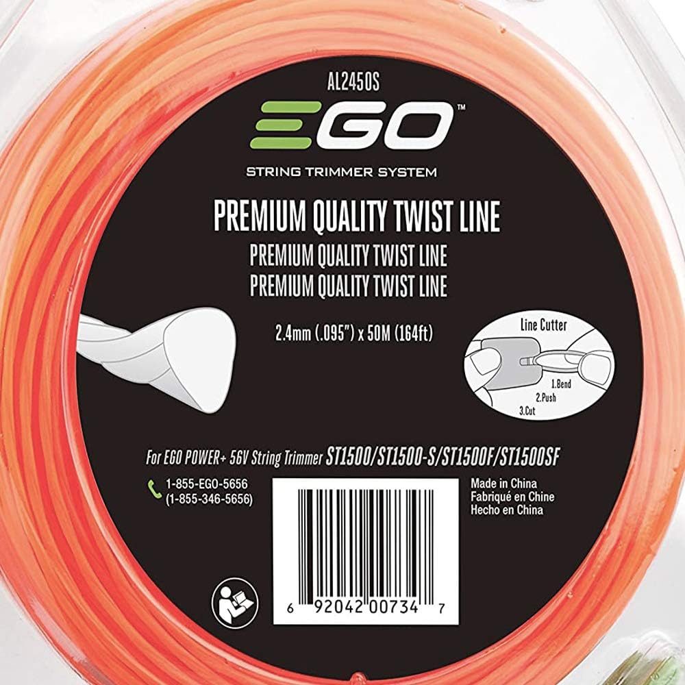 EGO Power+ AL2450S 50M 2.4mm Premium Quality Twist Line for EGO 56-Volt String Trimmer ST1500/ST1500-S/ST1500F/ST1500SF : Garden & Outdoor