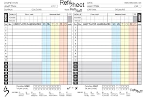REFSTUFF REFSCORER RefSheet (Pack 50) Soccer Referee Match Day Score Sheets