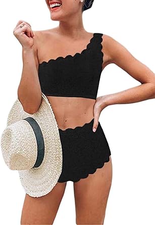 scalloped high waisted bikini