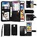 xhorizon Premium Leather Folio Case[Wallet Function] [Magnetic Detachable] Fashion Wristlet Lanyard Hand Strap Purse Multiple Card Slots Cash Compartment Pocket for Samsung Galaxy Note 2/II (N7100)