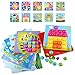 JIETENGFEI Button Art Toys Preschool Learning Education Toddler Toys Color Matching Mosaic for Boys and Girls Gift Toys Button 46 Figure 10