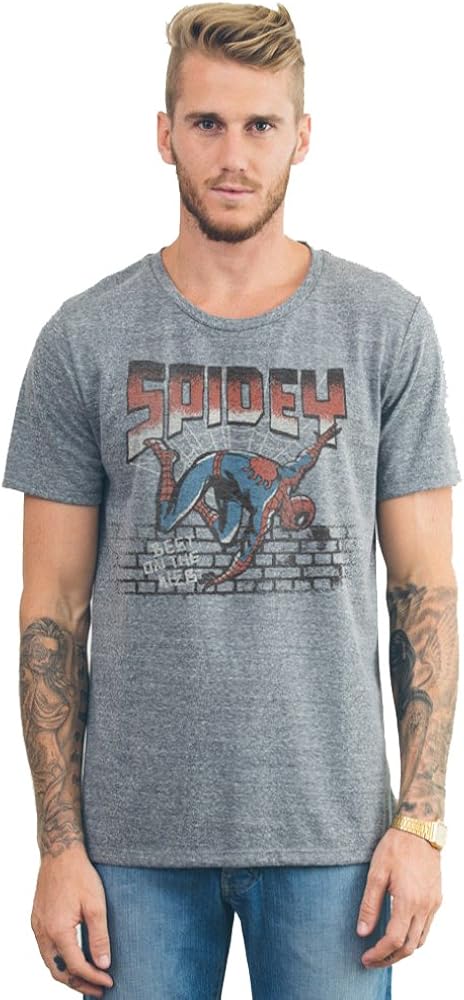 Junk Food Mens Spider-Man Spidey Tri Blend Tee Shirt