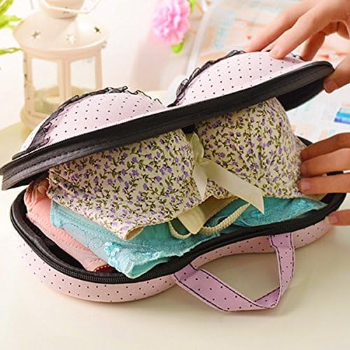 Underwear Bra Case Container Travel Portable Lingerie Zipper Cover Storage Bag Box Protect Organizer (Random: Color)