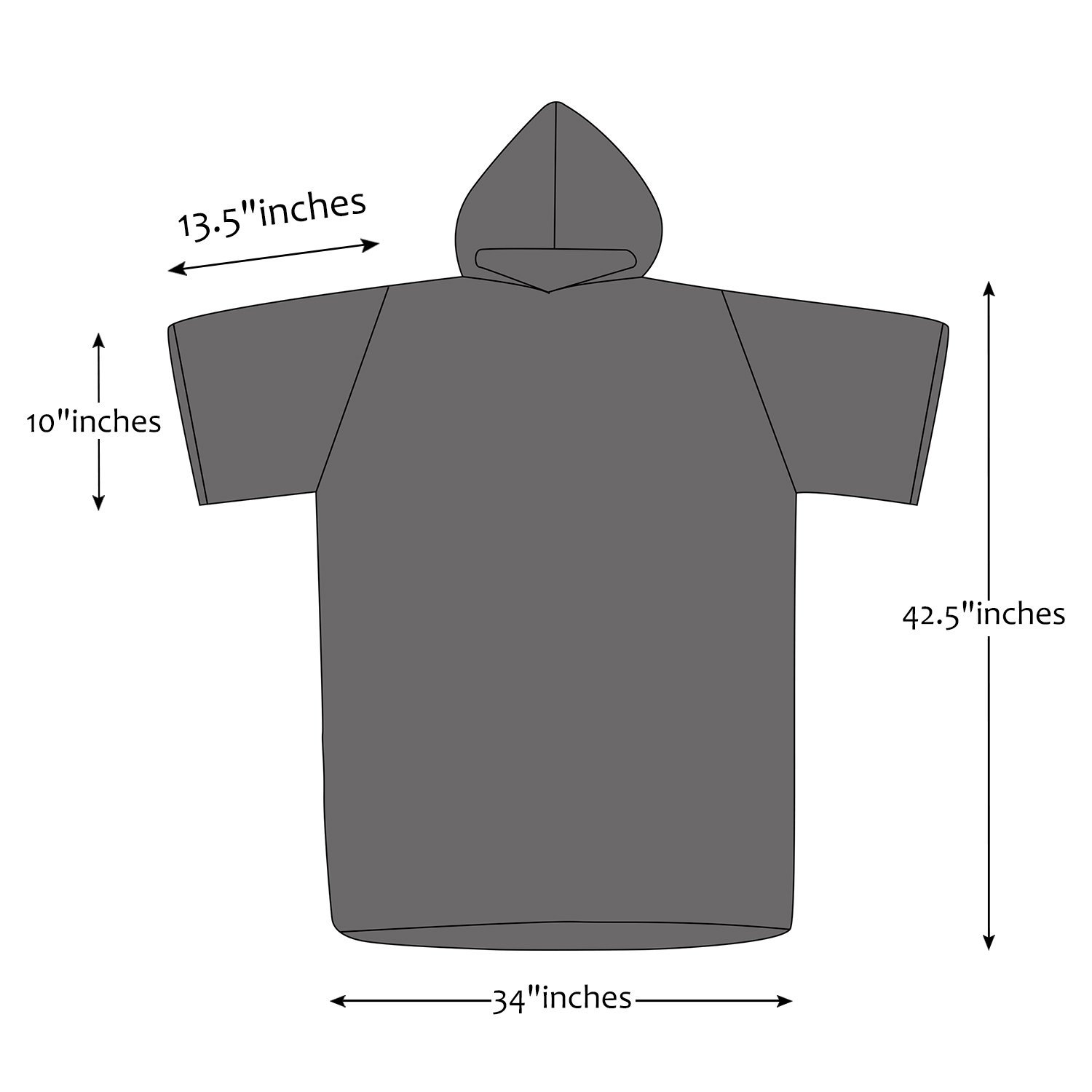 Tirrinia Unisex Surf Beach Wetsuit Changing Towel Robe with Hood for Surfer Swimmer Outdoor Grey