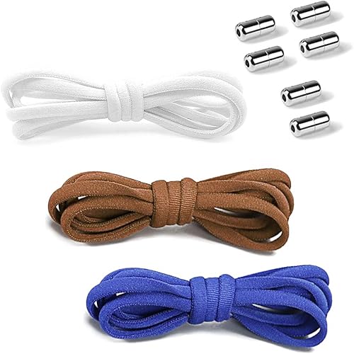 Amazon 結ばない靴ひも 靴紐 しばったまま脱ぎ履き 優れた伸縮性 ほどけない ３足セット スニーカー 子供 大人 高齢者 三色 白 茶色 青色 Ypower 靴ひも