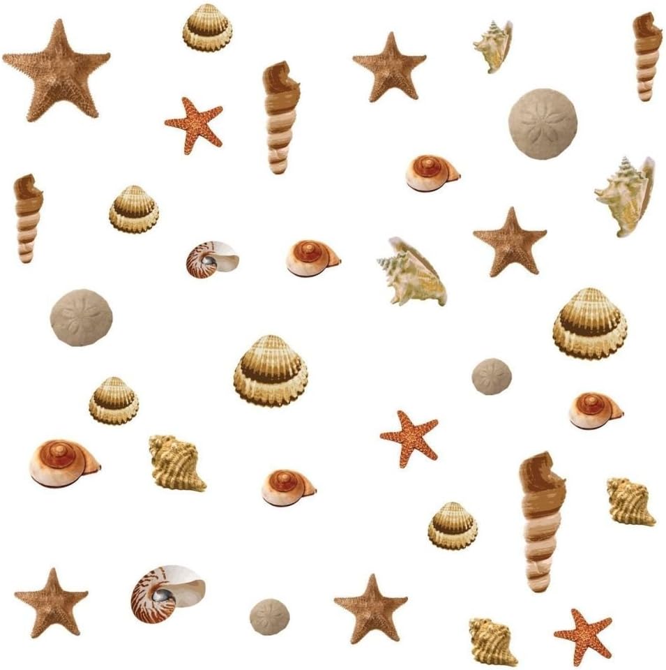 Seashell In Beach Sand 1 Wall Decal Circle Vinyl Beach Shells Bathroom