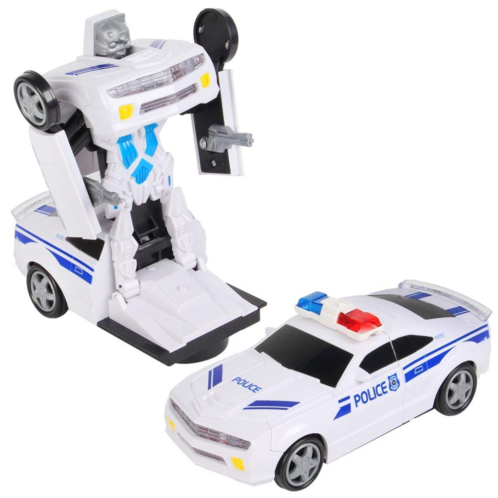 transforming police car toy