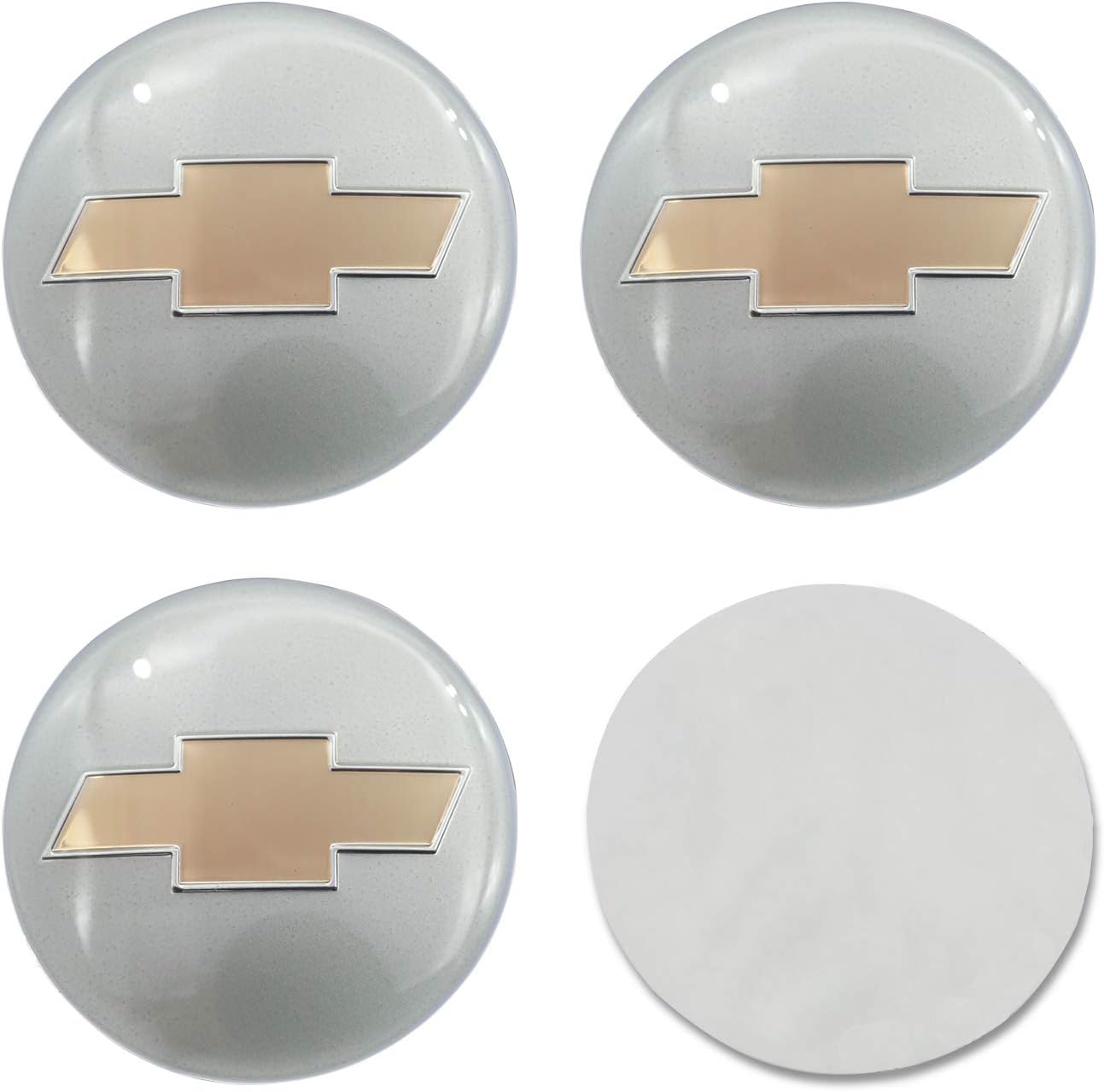 EVPRO 65mm 2.56” 4Pcs Wheel Center Hub Caps Sticker 3D Emblem Badge for Tire Decorative Fit for Chevy Accessories