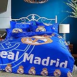 Sport Do Fashion World Cup Designs 3D Version Bedding Sets for Football Fans,Chelsea/Juventus Club/Manchester United/Liverpool/Real Madrid Duvet Cover and Flat Sheet,4Pc,Full