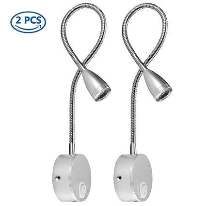 Leselampe,2PCS LED-Bettleuchten für die Wandmontage;Nachttischlampen mit Aluminium;Nachtbeleuchtung als Wandlampe,warm-weiß,2