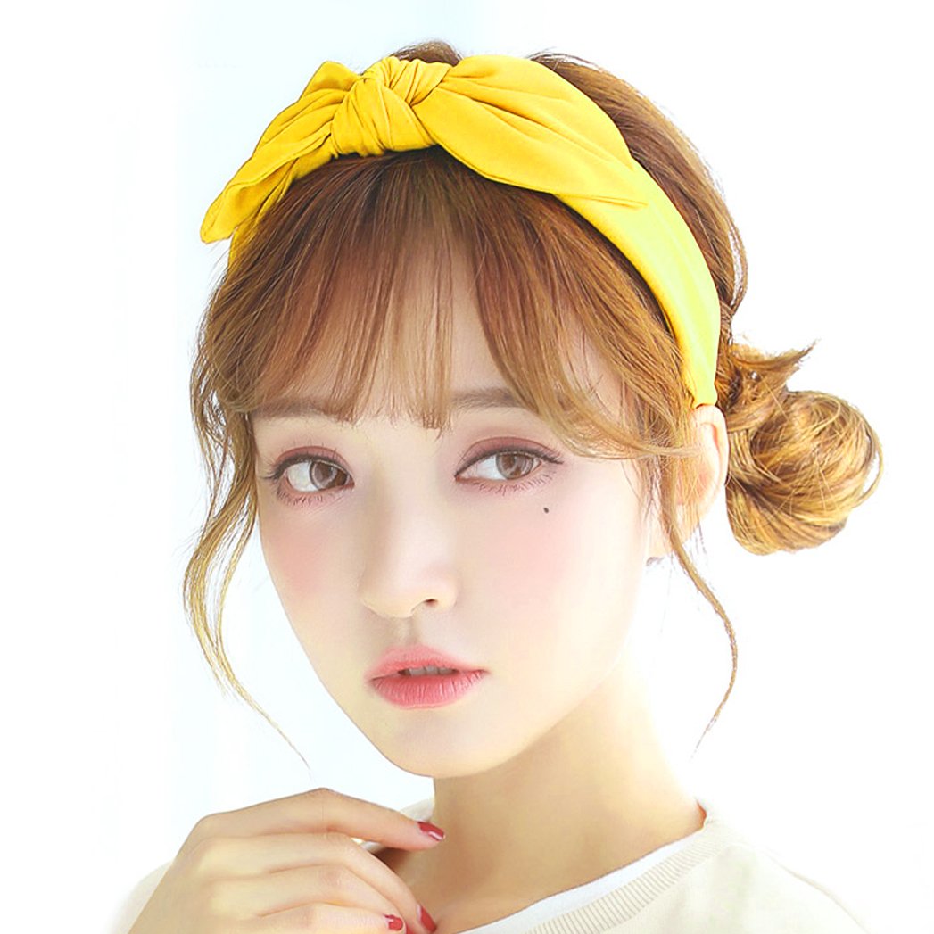 Miayon Women Headbands Headwraps Hair Bands Bows Accessories Turban Head Wraps Cotton 10pcs Solid Color Fashion Sport : Beauty