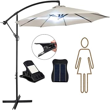 Patio Umbrella Lights Rechargeable 40 Leds Cordless Solar Umbrella Lights For Patio Umbrellas Camping Tents And Other Outdoor Use 2 Pack Cool White Amazon Com
