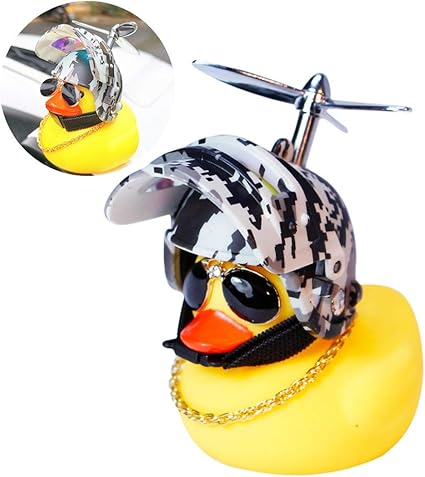 Amazon Com Wonuu Rubber Duck Toy Car Ornaments Yellow Duck Car Dashboard Decorations With Propeller Helmet For Adults Women Men Toys Games
