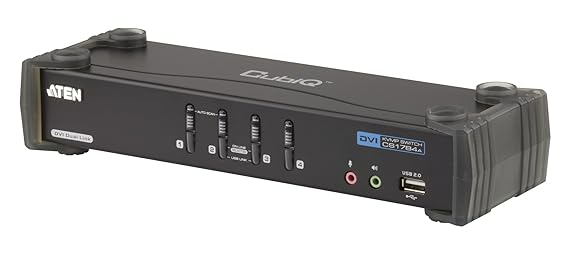 Aten CubiQ CS1784A 4-fach KVM Umschalter (DVI, USB 2.0, 2.1 Audio)