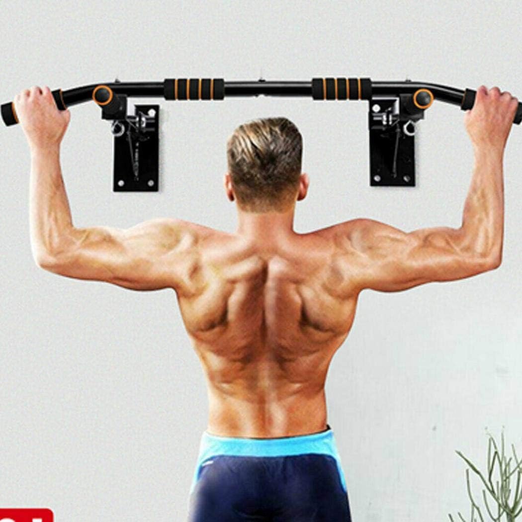 Wall Mount Pull Up Bar Wall Mounted Body Press Pull Up Bar Gym Chin-Up for Upper Body Workout (Black)