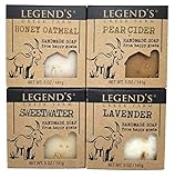 Goat Milk Soap - Women's Favorites Sample Set - 4 Bars - Honey Oatmeal, Pear Cider, Sweetwater & Lavender