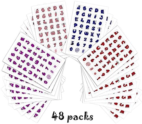 Personalized Custom Fun Colored Character Number And Alphabet Stickers- Ideal for Educational Purposes: Reading, Teaching, Classrooms and Kids Number Sticker- 48 Pack