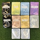 LAPCOS Sheet Masks Variety Set 8 Masks + 2 Bonus Exfoliating Pads - Honey Pearl Aloe Aqua Collagen Charcoal Milk Face Masks Variety Set Korean Beauty Salon