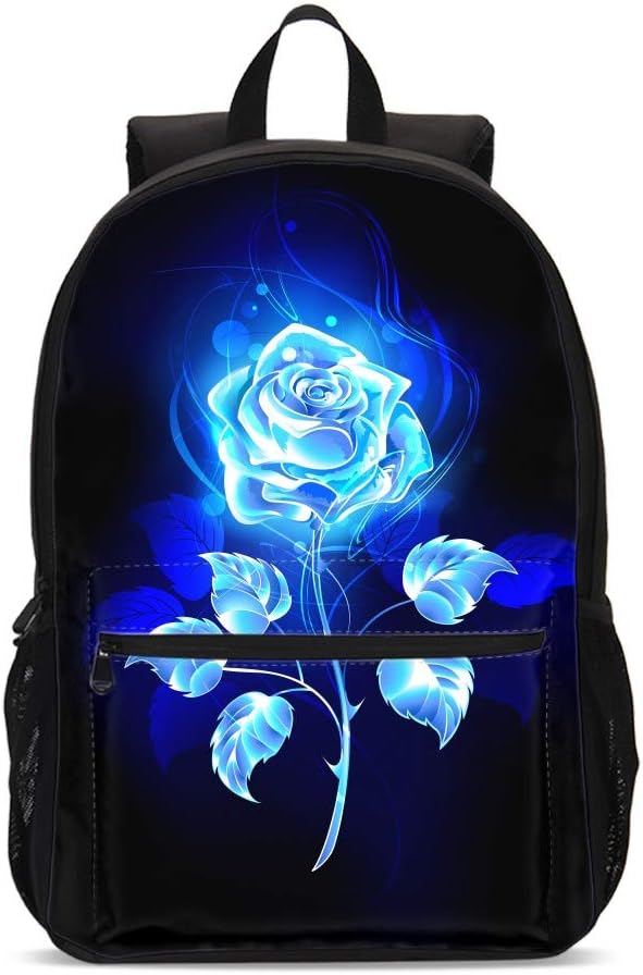 DuJiea Glowing Rose Backpack School Book Bag Shoulders Bag Casual Daypack 17 Inch for Boys Girls Teens 1-5th Grade Back to School