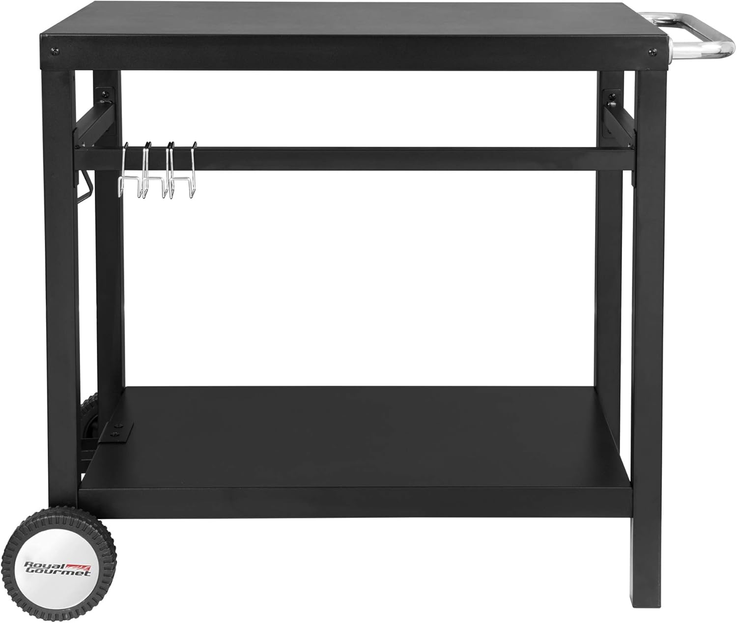 Royal Gourmet Double-Shelf Movable Dining Cart Table, Commercial Multifunctional Steel Flattop Worktable PC3401B - Tables