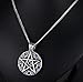 Blowin Vintage Stainless Steel Pentacle of Life Pentagram Pagan Pendant Biker Mens Necklace, Blue, 24 inch Chain