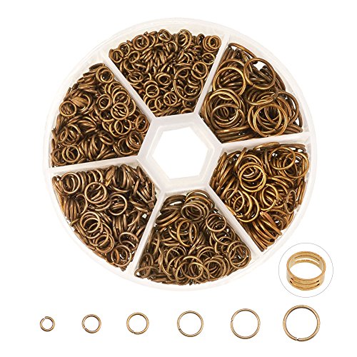 PandaHall Elite 1 Box Iron Plated Jump Rings 4mm to 10mm with Container