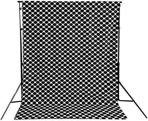 lovemyfabric Cotton 2 Inch Polka Dot Print Curtain Panel/Stage Backdrop/Photography Backdrop/Photo Studio Background Black on White (1, 56"x120")
