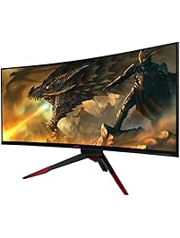 Viotek GN35LD 35 Inch Computer Gaming Monitor 144hz Curved WQHD 2560 x 1080p 21:9 Widescreen High Definition Samsung VA Panel with HDMI DVI DisplayPort for PC Xbox PS4