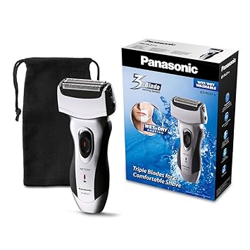 Panasonic Rasierapparat ES-RL21 mit schnellem 3-fach Scherkopf, elektrischer Rasierer für Herren, für die Nass- und Trockenra