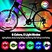 Alritz LED Bike Wheel Hub Lights, Remote Control Bike Spoke Lights, 6 Colors 5 Modes, Rechargeable Bicycle Decoration Cycling Safety Lights, 2 Pack