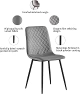 mcc direct Set of 4 Velvet Dining Chairs with Metal Legs - Beige view 5