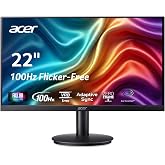 Acer 21.5in FHD 1920x1080 100Hz Office Monitor KB220Q H2bi | 1ms, AdaptiveSync (FreeSync Compatible), sRGB 99%, HDMI, VGA, VESA Mountable, Bluelight Filter, Flickerless Technology