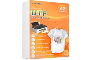 TRILINK DTF Transfer Film Paper A3 (11.7" x 16.5") - 20 Sheets Premium PET Direct to Film Transfer Paper for DTF Printers - W