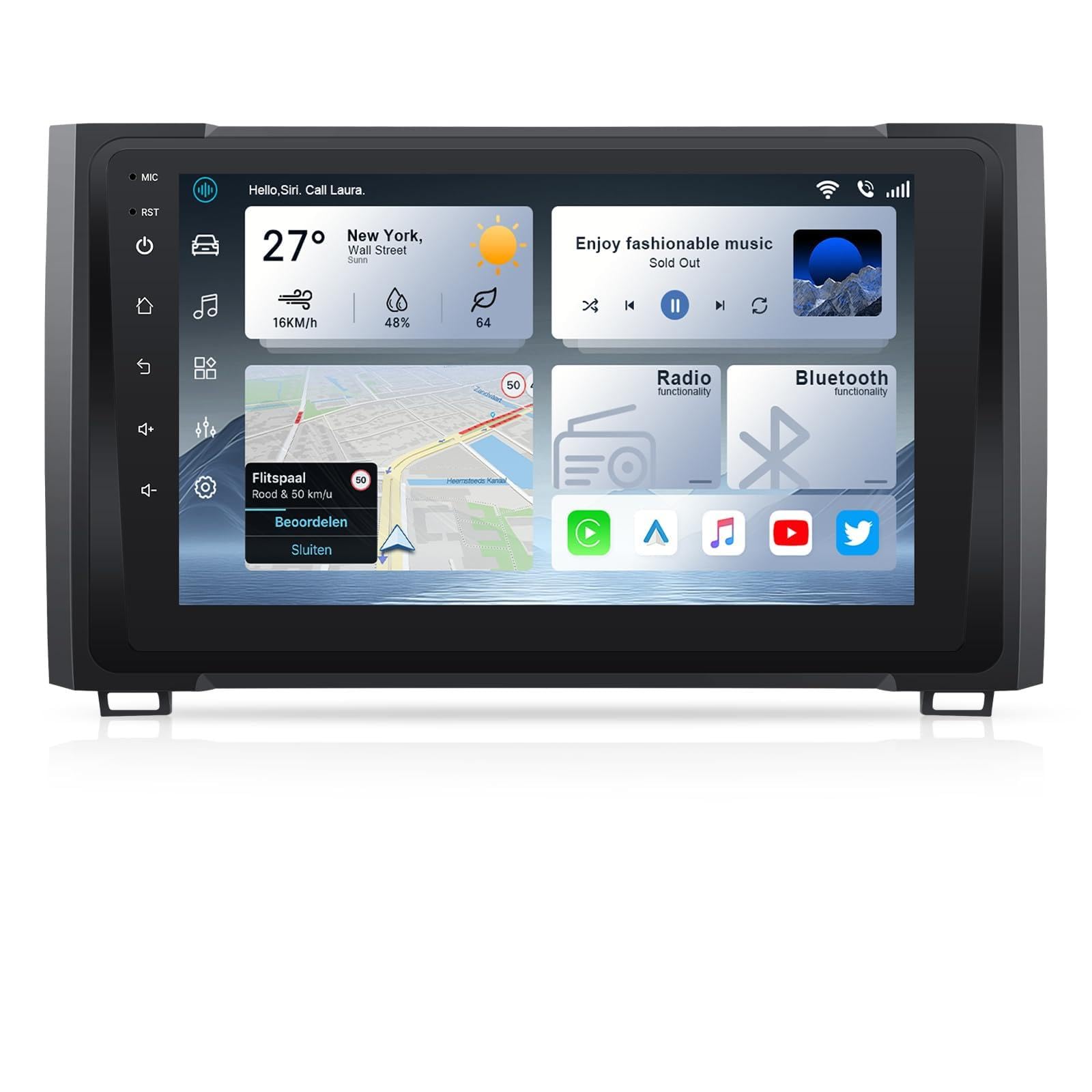 Photo 1 of Leadfan Android Car Screen for Toyota Tundra 2014-2021, 9 Inch IPS HD Touch Screen Car Radio Wireless CarPlay Android Auto, GPS/FM/SWC/Bluetooth/AHD Backup Camera/MIC